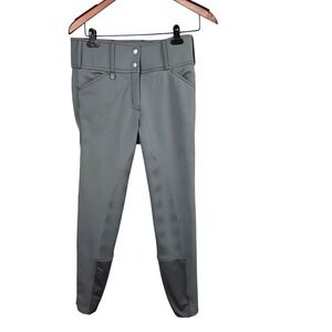 Horze Grand Prix Thermo Softshell Winter Silicone Full Seat Breeches Gray US 26